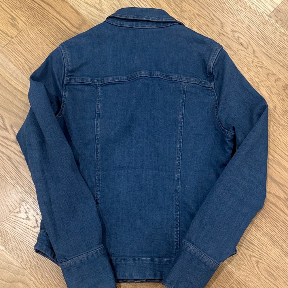Free People Dark Blue Jean Jacket with Brass Buttons - Picture 5 of 5